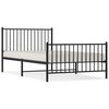 vidaXL Metal Bed Frame without Mattress with Footboard Black 107x203cm
