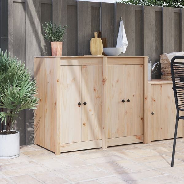 vidaXL Kitchen Door MEPPEL 2 pcs Cream 50 x 9 x 82 cm Solid Pine wood