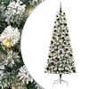 vidaXL Artificial Hinged Christmas Tree Green and White 240 cm
