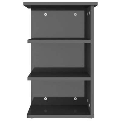 vidaXL Side Cabinet High Gloss Grey 35x35x55 cm Engineered Wood
