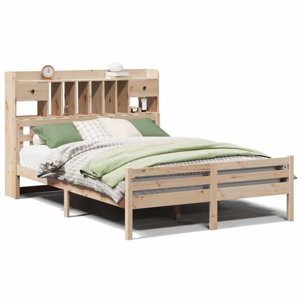 vidaXL Bookcase Bed without Mattress 140x200cm Solid Wood Pine