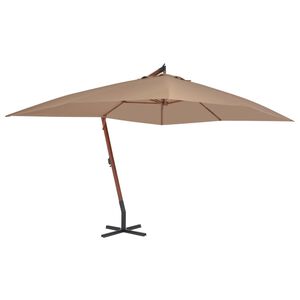 vidaXL Cantilever Garden Parasol with Wooden Pole 400x300 cm Taupe