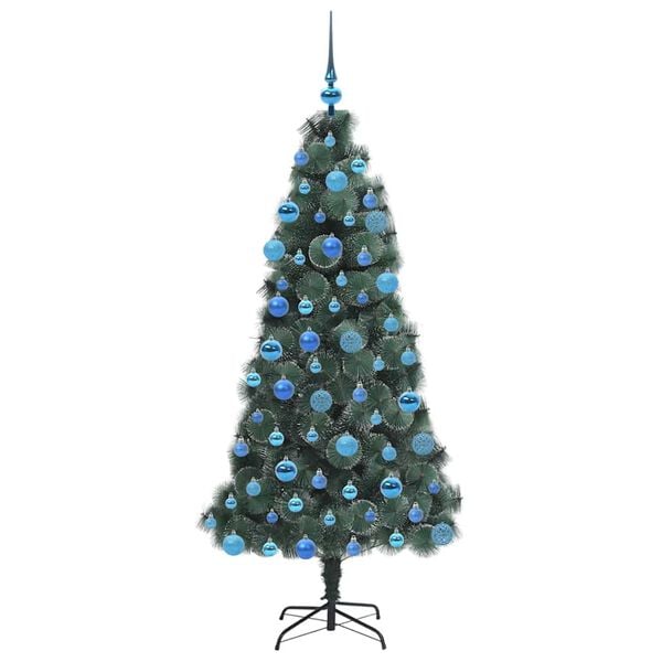 vidaXL Artificial Pre-lit Christmas Tree with Ball Set Green 180 cm