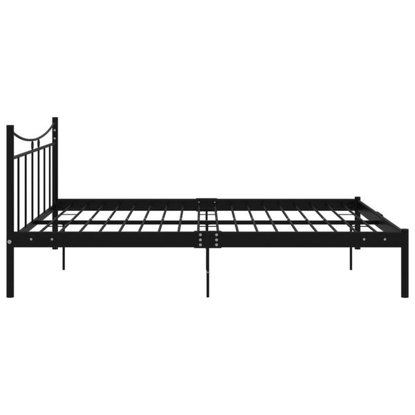 vidaXL Bed Frame without Mattress Black Metal 160x200 cm
