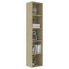 vidaXL Book Cabinet Sonoma Oak 40x30x189 cm Engineered Wood