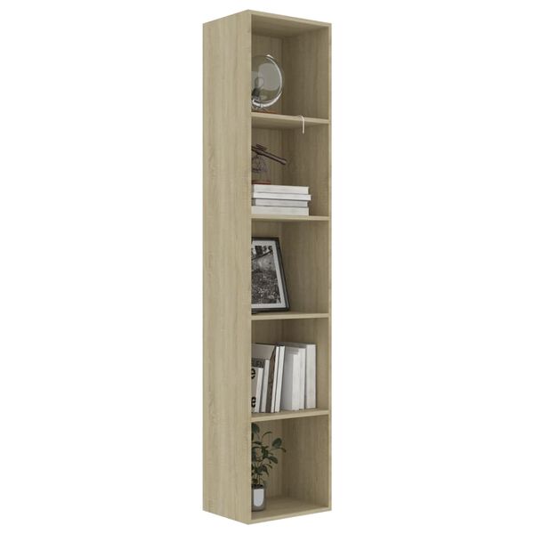 vidaXL Book Cabinet Sonoma Oak 40x30x189 cm Engineered Wood