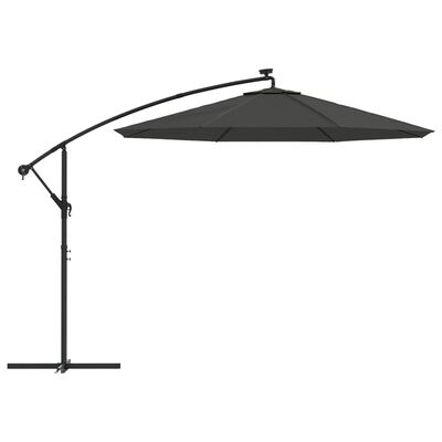 vidaXL Cantilever Umbrella LED Lights and Steel Pole 300cm Anthracite |  vidaXL.co.uk