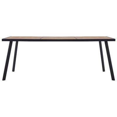 vidaXL Dining Table Light Wood and Black 200x100x75 cm MDF