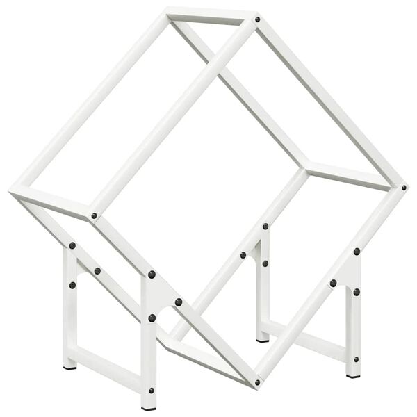 vidaXL Firewood Rack White 50x25x50 cm Cold-rolled steel