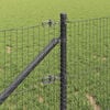 vidaXL Fence Post Grey 100 x 0.8 m (25 x 25 mm mesh) Steel and PVC