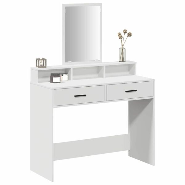 vidaXL Dressing Table White 100 x 41 x 140 cm Engineered Wood