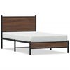 vidaXL Metal Bed Frame without Mattress Brown Oak 107x203 cm
