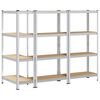 vidaXL 4-Layer Storage Shelves 3 pcs Silver Steel&Engineered Wood