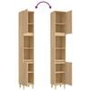 vidaXL Bathroom Cabinet Sonoma Oak 30x30x190 cm Engineered Wood