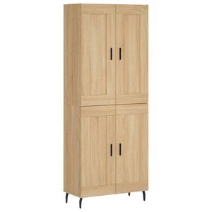 vidaXL Highboard Sonoma Oak 69.5x34x180 cm Engineered Wood