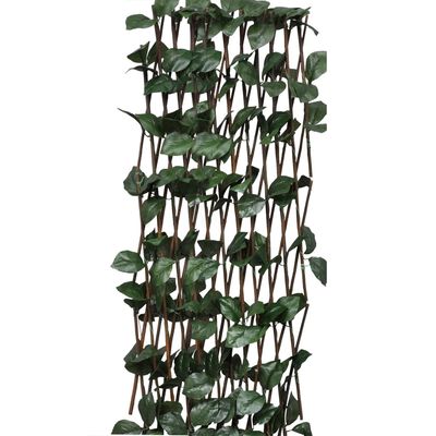 vidaXL Willow Trellis Fences 5 pcs with Artificial Leaves 180x30 cm