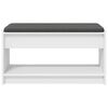 vidaXL Hall Bench White 83 x 38 x 45 cm Engineered Wood and Fabric