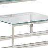 vidaXL Console Table Silver Stainless Steel and Tempered Glass