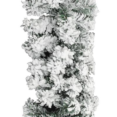 vidaXL Christmas Garland with Flocked Snow Green 5 m PVC