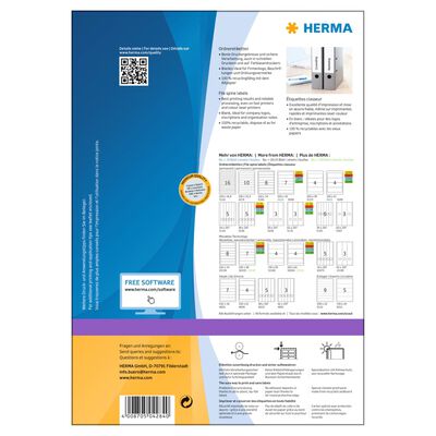 HERMA Permanent LAF Spine Labels A4 192x61 mm 100 Sheets White Opaque