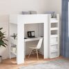 vidaXL Loft Bed Frame with Desk White 75 x 190 cm Engineered Wood
