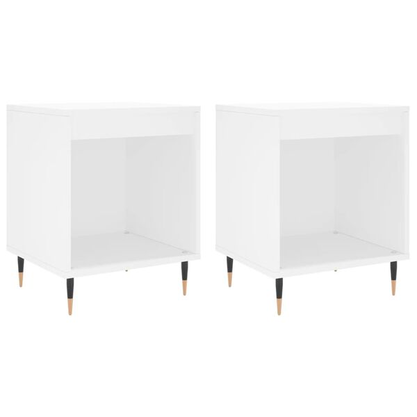 vidaXL Bedside Cabinets 2 pcs White 40x35x50 cm Engineered Wood