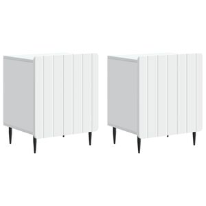 vidaXL Bedside Cabinet 2 pcs White 43 x 34.5 x 52 cm Engineered Wood