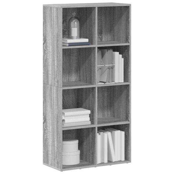 vidaXL Book Cabinet/Sideboard Grey Sonoma 66x30x130 cm Engineered Wood