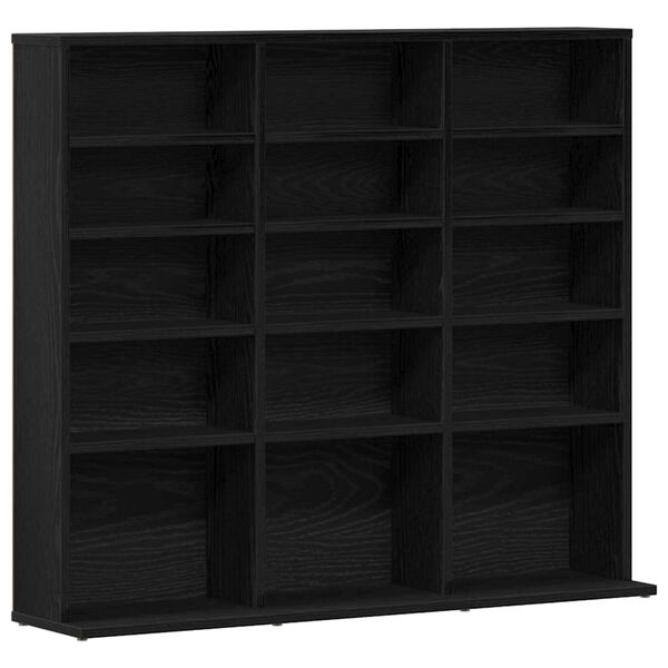 vidaXL CD Cabinet Black Oak 100x23x89.5 cm Engineered Wood