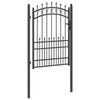 vidaXL Fence Gate with Spikes Grey 170 x 100 cm Powder-coated steel