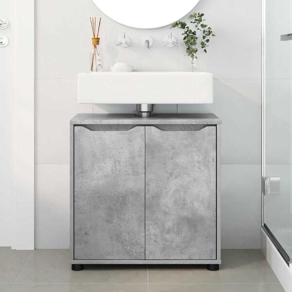 vidaXL Bathroom Basin Cabinet with Shelf Concrete Grey 60 x 30 x 60 cm