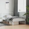 vidaXL Metal Bed Frame without Mattress with Headboard White 107x203cm