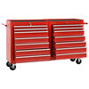 vidaXL Tool Trolley with 14 Drawers Steel Red