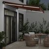 vidaXL Manual Retractable Awning with LED Brown 350x250 cm