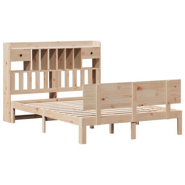 vidaXL Bookcase Bed without Mattress 150x200 cm King Size Solid Wood Pine