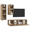 vidaXL TV Cabinet Set Wall-mounted 4 pcs Artisan oak 30.5 x 30 x 90 cm