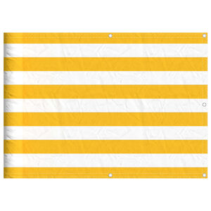 vidaXL Balcony Screen Yellow and White Stripe 75x700 cm