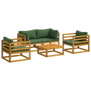 vidaXL 5 Piece Garden Lounge Set Modular Natural Solid Acacia Wood