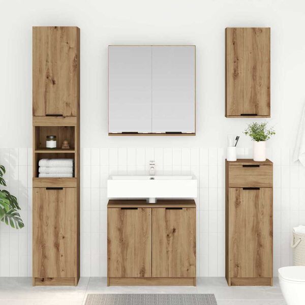 vidaXL Bathroom Cabinet Set 3 pcs Artisan Oak Engineered Wood