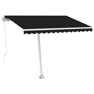 vidaXL Manual Retractable Awning with LED 300x250 cm Anthracite