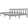 vidaXL Bed Frame without Mattress Grey Solid Wood Pine King Size