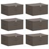 vidaXL Storage Box 6 pcs Non-woven fabric 50 x 30 x 25 cm 37.5 L Grey
