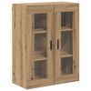 vidaXL Highboard 2 pcs Artisan Oak Engineered Wood and Glass