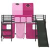 vidaXL Kids'Loft Bed Frame Black and Pink 99.5 x 190 cm Metal