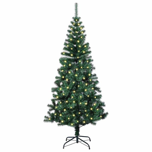 vidaXL Artificial Pre-lit Christmas Tree Green 120 cm PVC and Metal