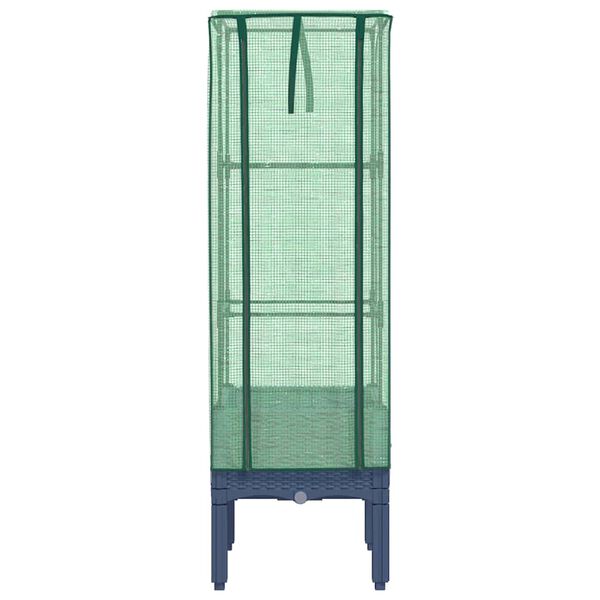 vidaXL Raised Bed with Greenhouse Cover Rattan Look 40x40x140 cm