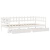 vidaXL Daybed with Drawers without Mattress White 90x200 cm Solid Wood