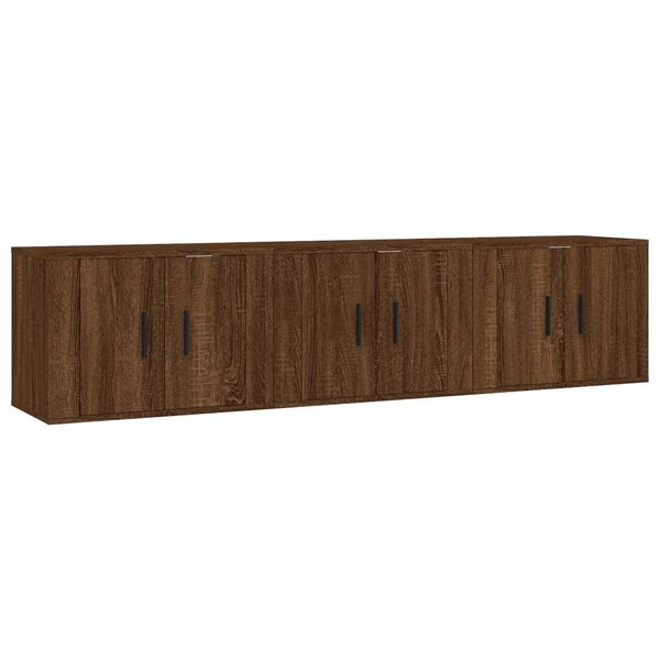 vidaXL Wall-mounted TV Cabinets 3 pcs Brown Oak 57x34.5x40 cm