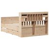 vidaXL Bookcase Bed without Mattress 140x190 cm Solid Wood Pine