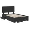 vidaXL Bed Frame with Headboard Black 120 x 200 cm Engineered Wood
